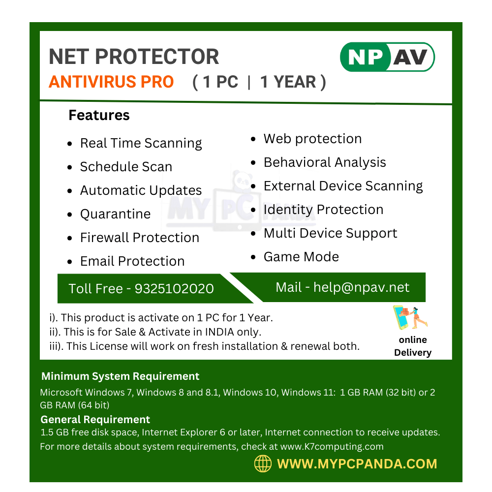 1708587118.Buy Net Protector Antivirus Pro 1 PC 1 Year-my pc panda